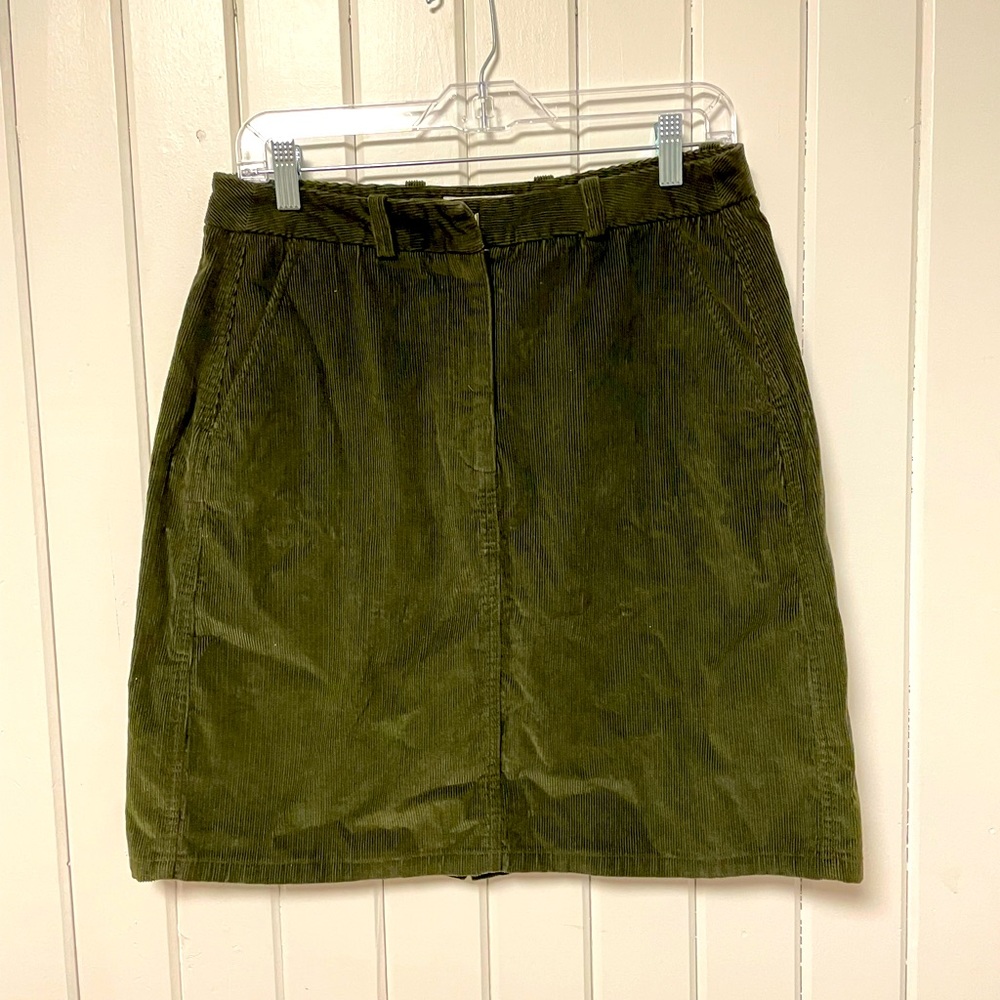 Dark Green Corduroy Skirt